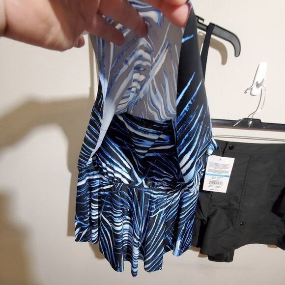 Maxine of Hollywood palm 2pc‎ Tiered tankini boy shorts Plus Size 20 W New - Picture 5 of 13